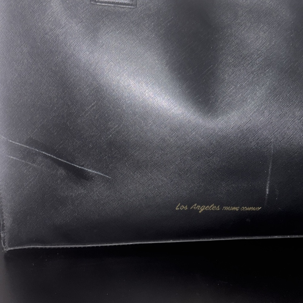 I speak Fluent Italian Vegan leather designer black tote-LA/TC - Picture 6 of 9